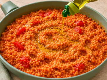 Cous cous cremoso con lenticchie rosse