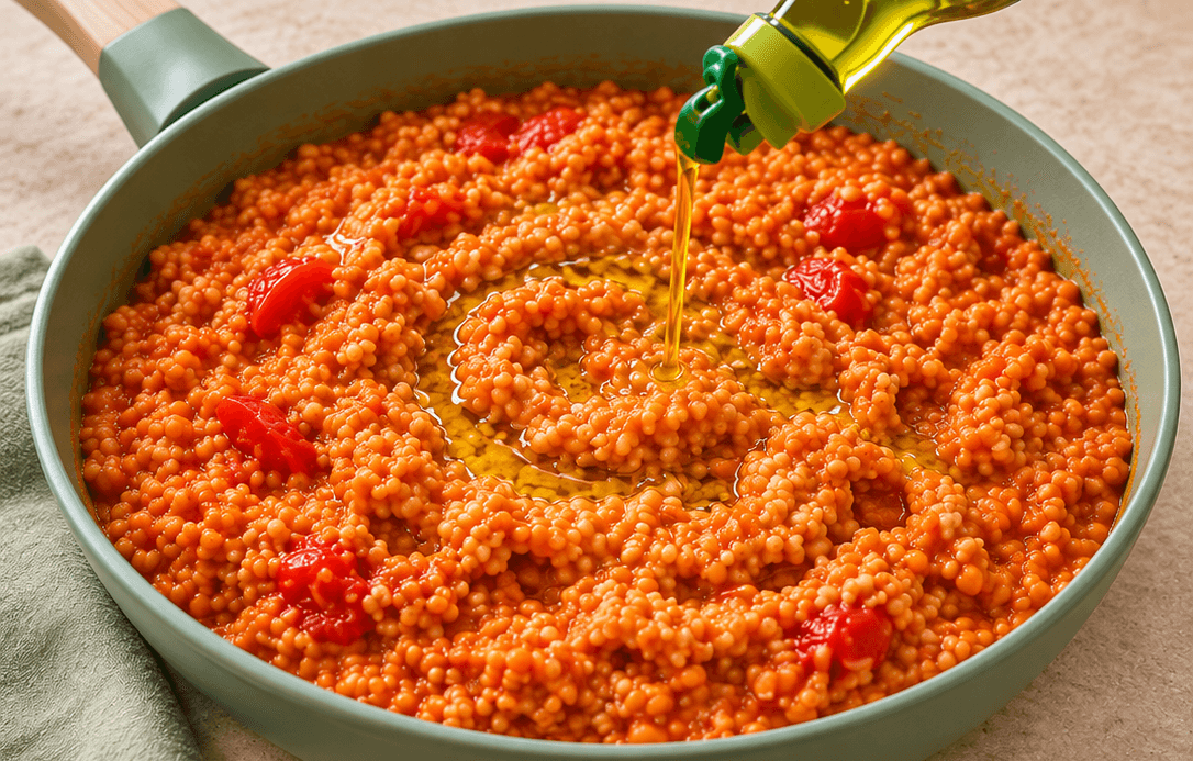 Cous cous cremoso con lenticchie rosse