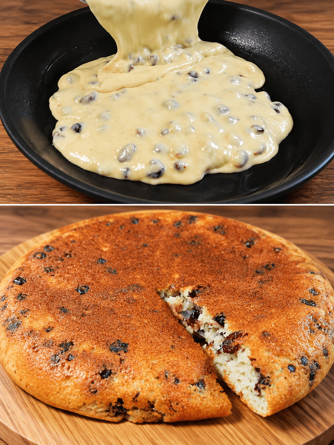 Torta alle banane in padella