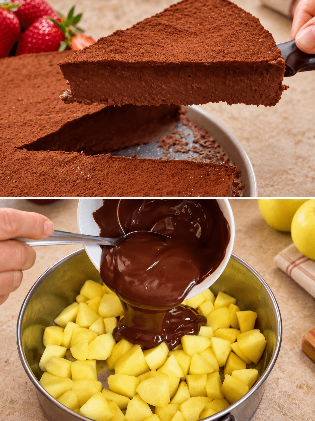 Torta di mele e cioccolato fondente