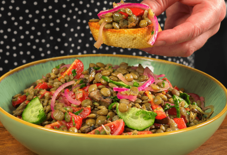 Insalata di lenticchie verdi