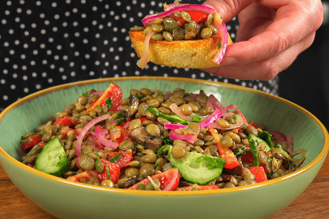 Insalata di lenticchie verdi