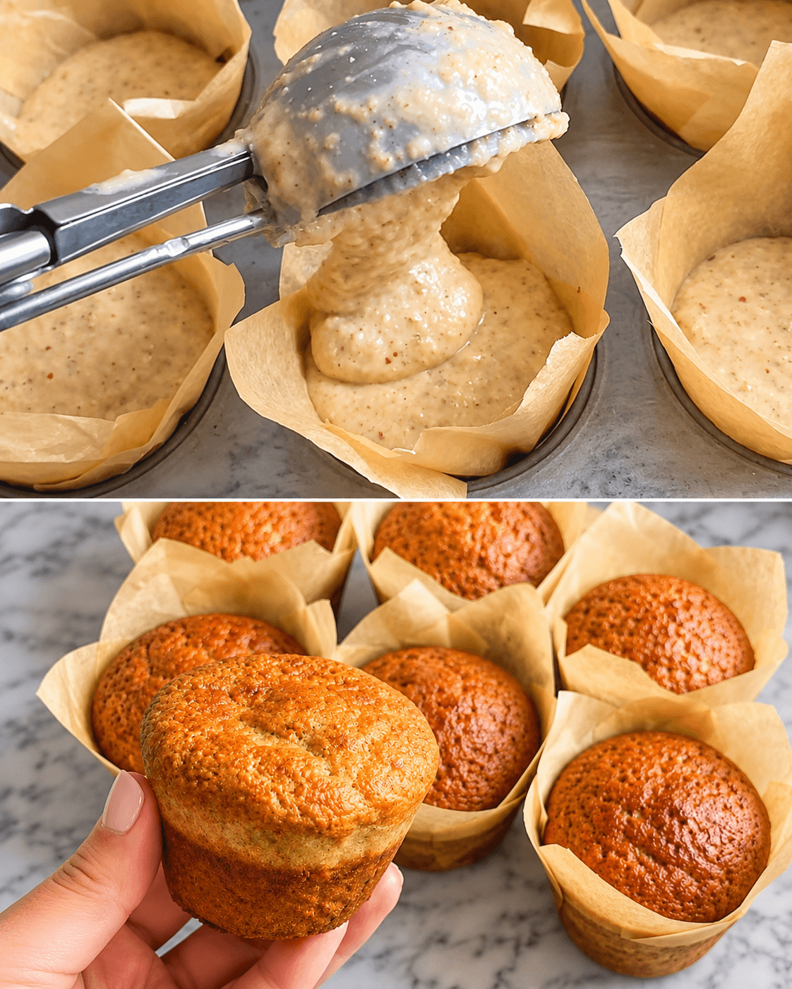 Muffin con fiocchi d’avena e banane