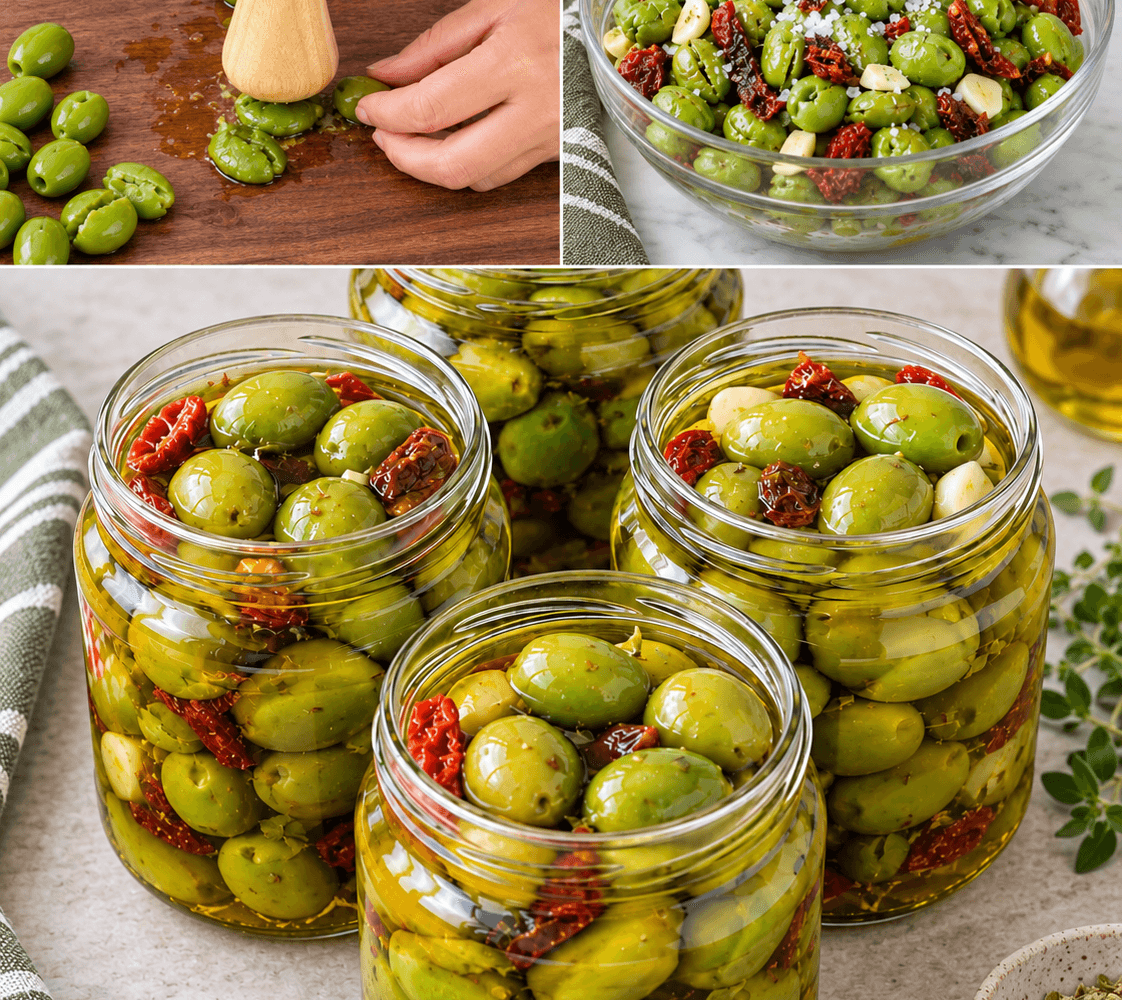 Olive schiacciate all'olio