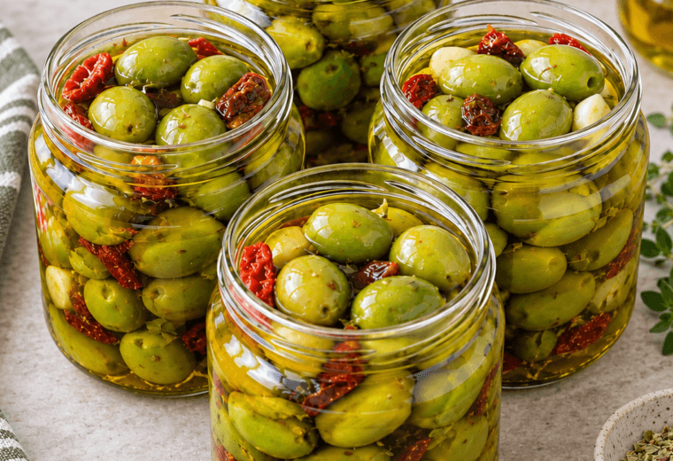 Olive schiacciate all'olio