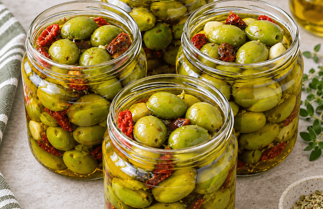 Olive schiacciate all'olio