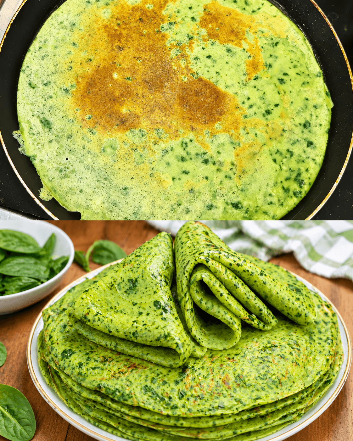 Pancake salati agli spinaci
