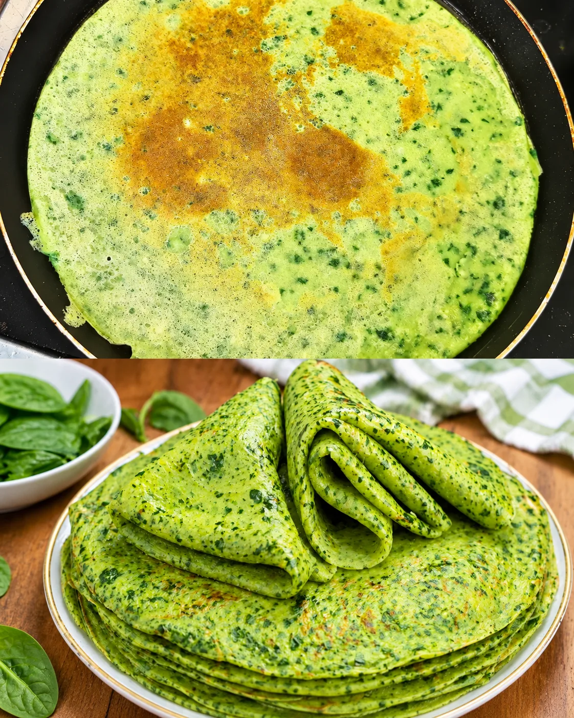 crêpes salées aux épinards