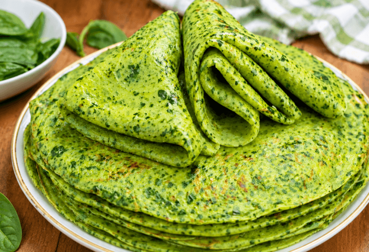 Pancake salati agli spinaci