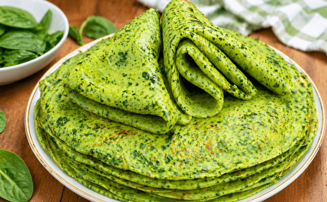 Pancake salati agli spinaci