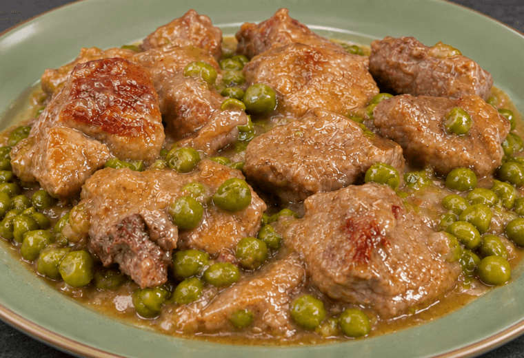 Spezzatino di vitello con piselli
