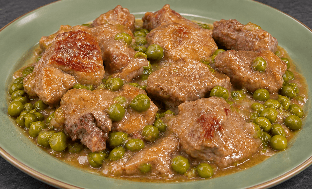 Spezzatino di vitello con piselli