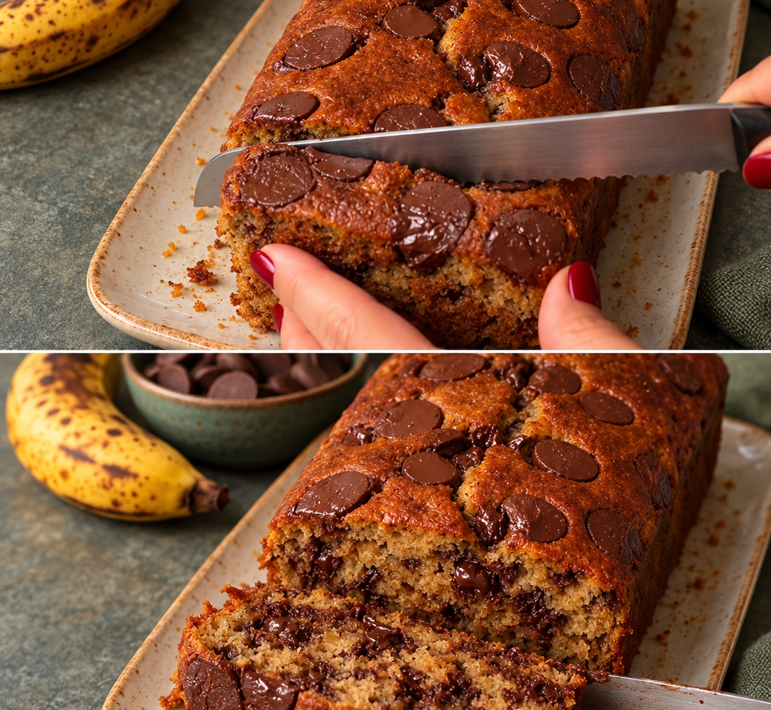 Plumcake banana, cioccolato e noci