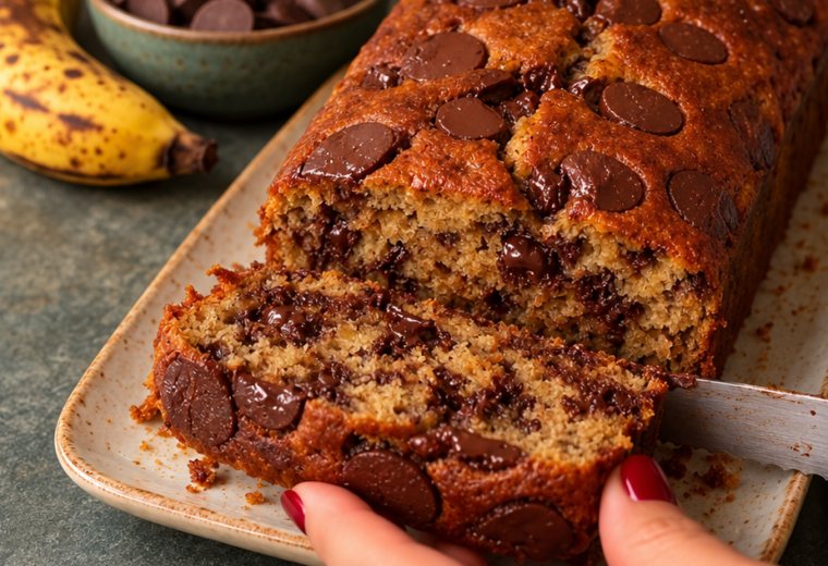 Plumcake banana, cioccolato e noci