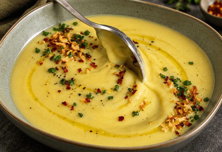 Vellutata cremosa di porri e patate