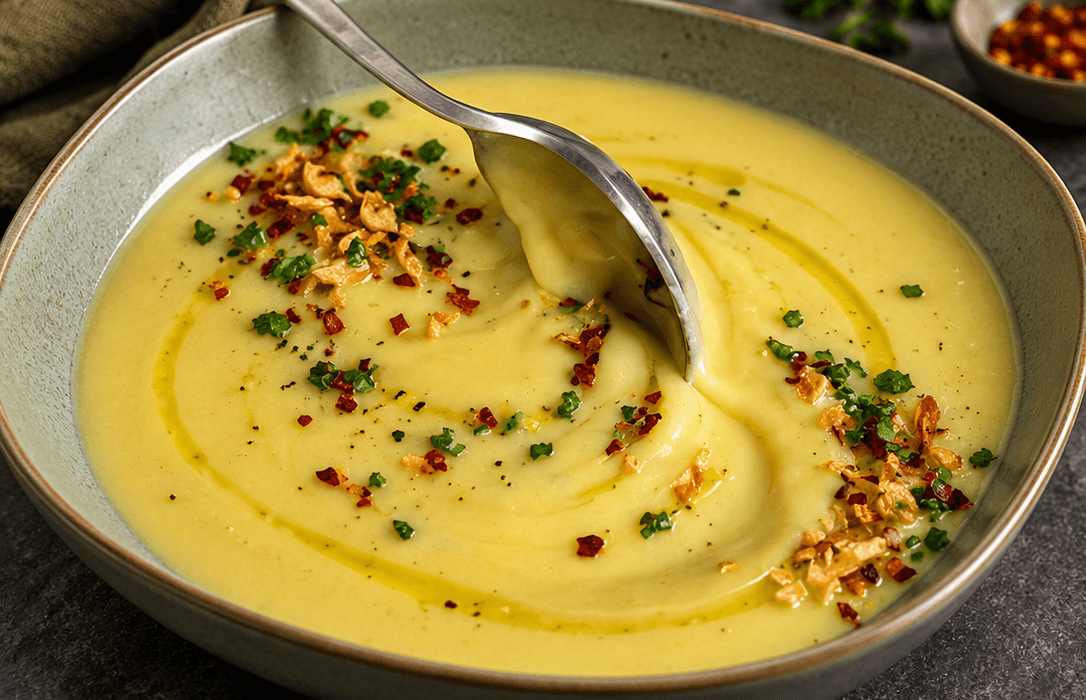 Vellutata cremosa di porri e patate