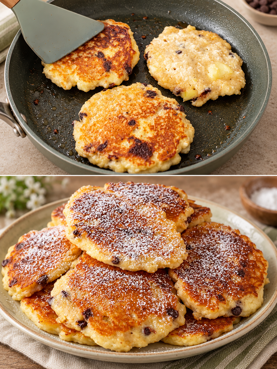 Pancake di avena, yogurt e mele