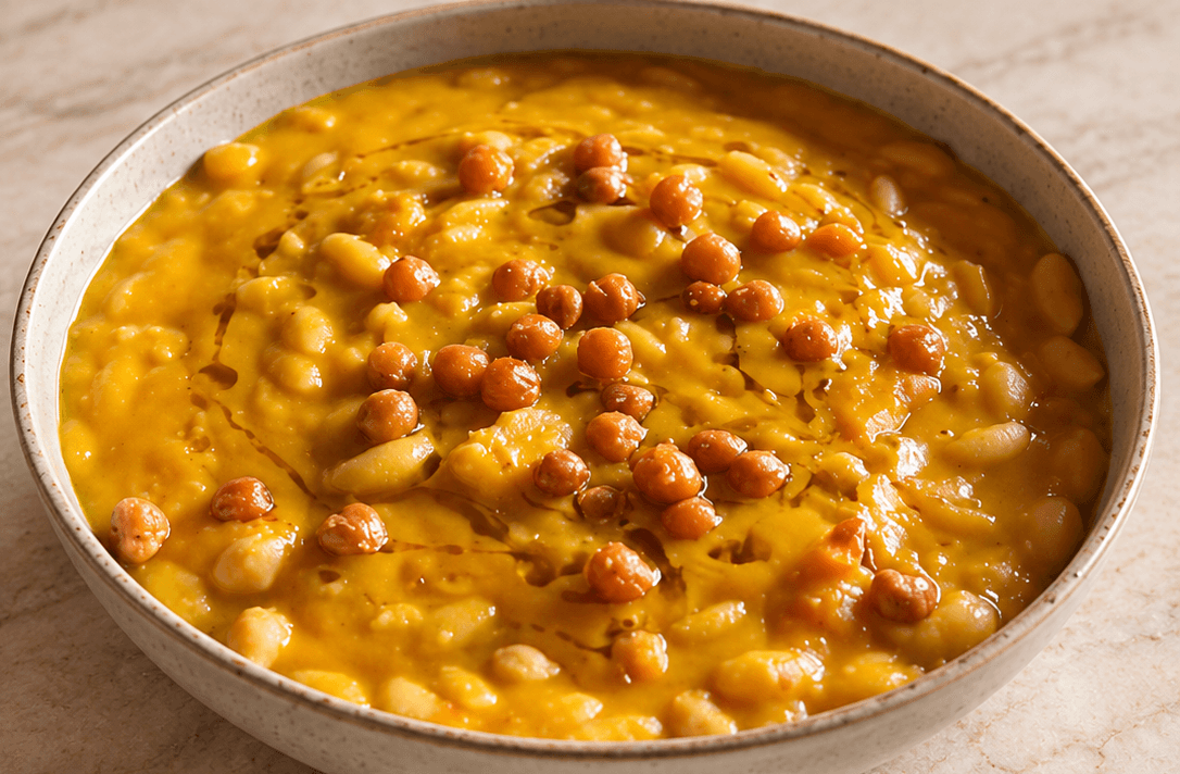Pasta cremosa con ceci e zucca