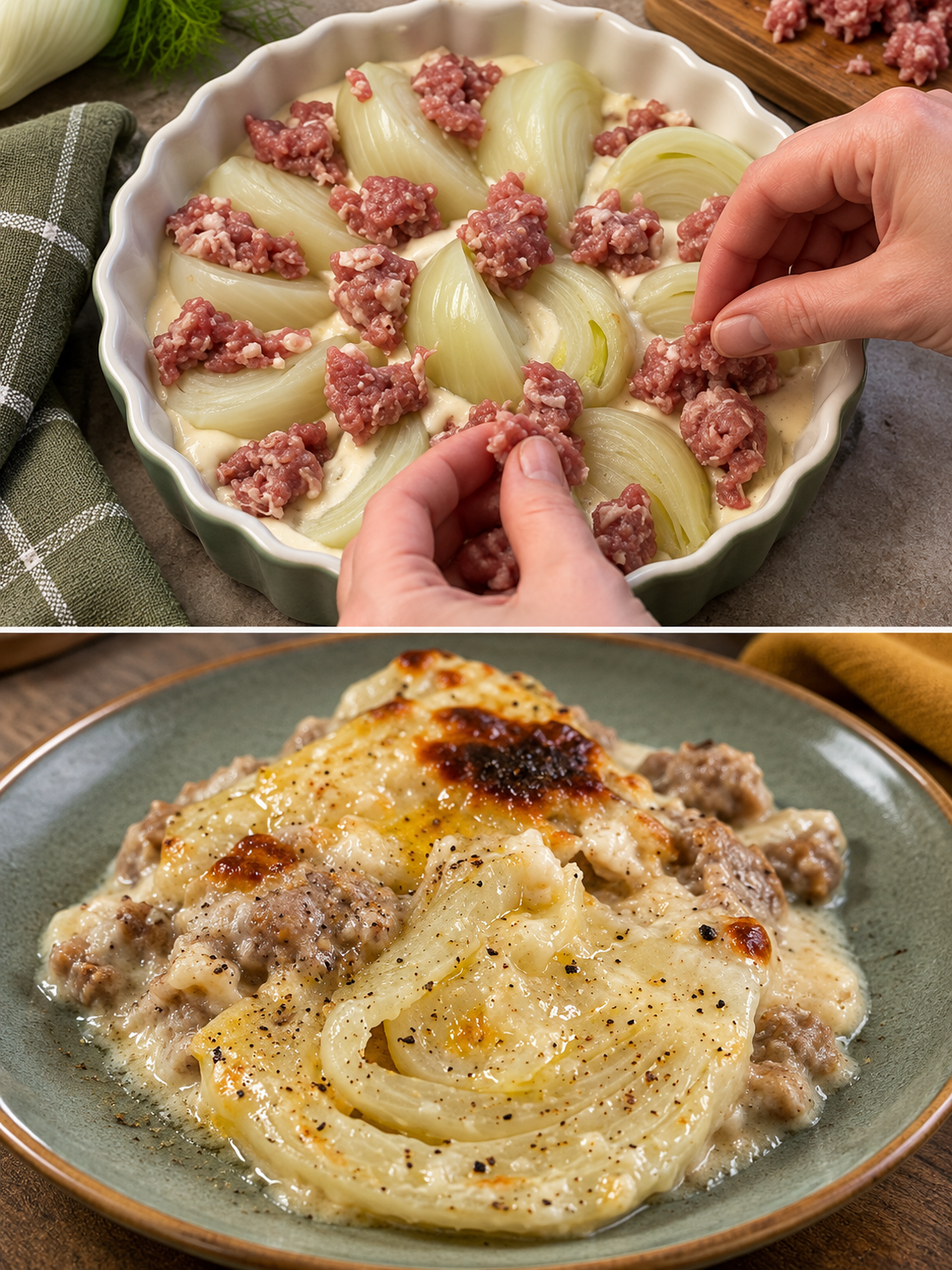 Finocchi gratinati con besciamella e macinato