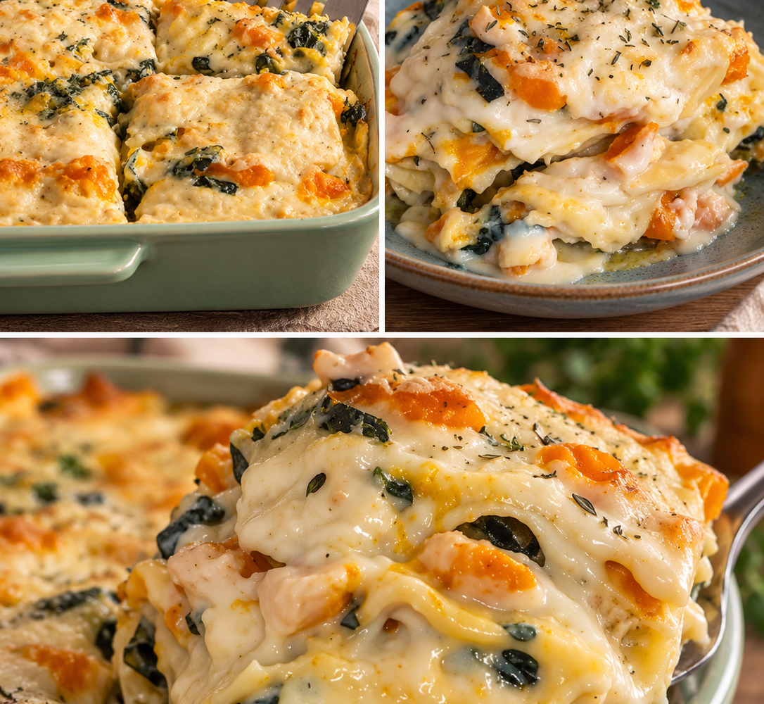 Lasagne con zucca e cavolo nero