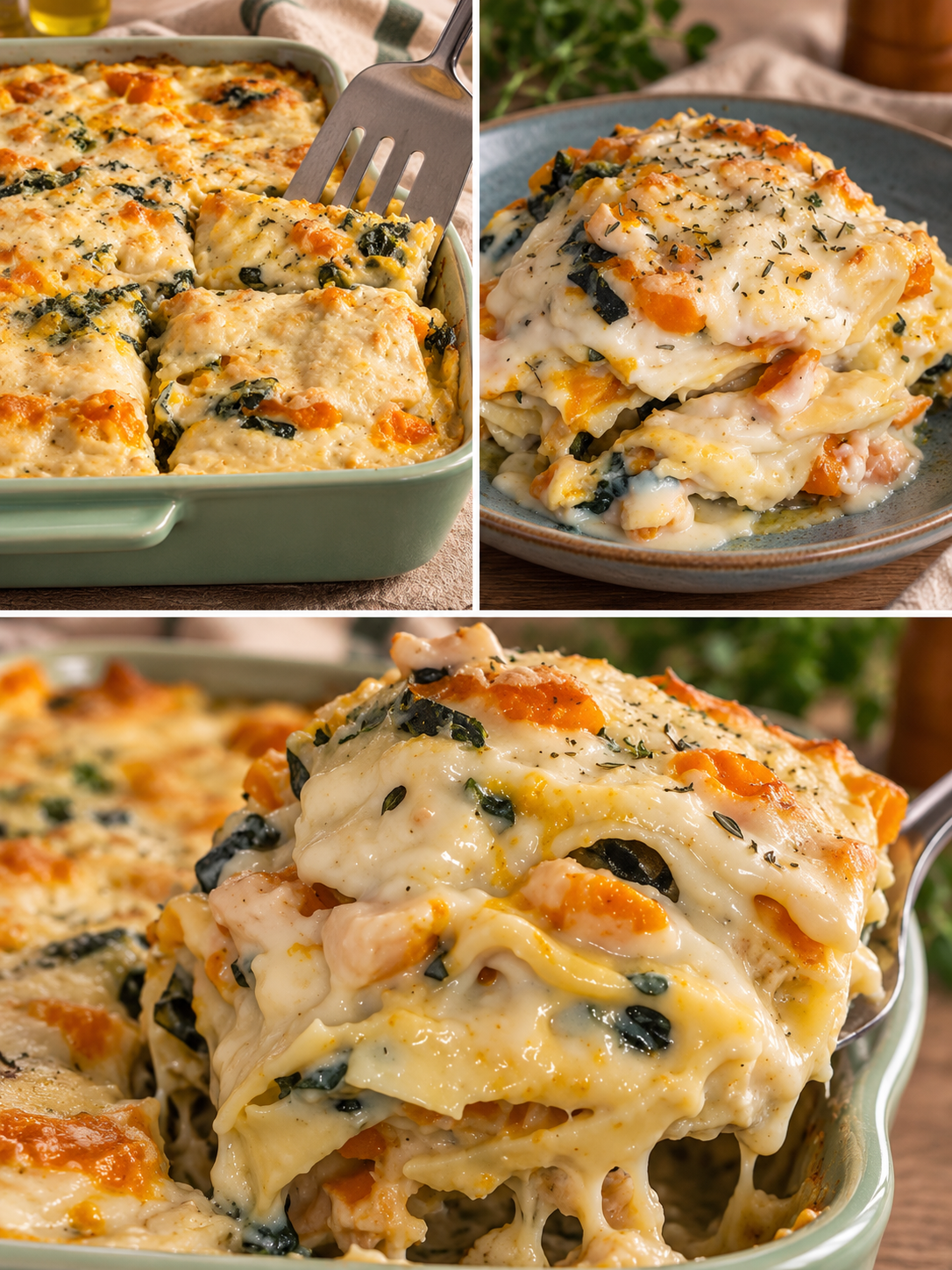 Lasagne con zucca e cavolo nero