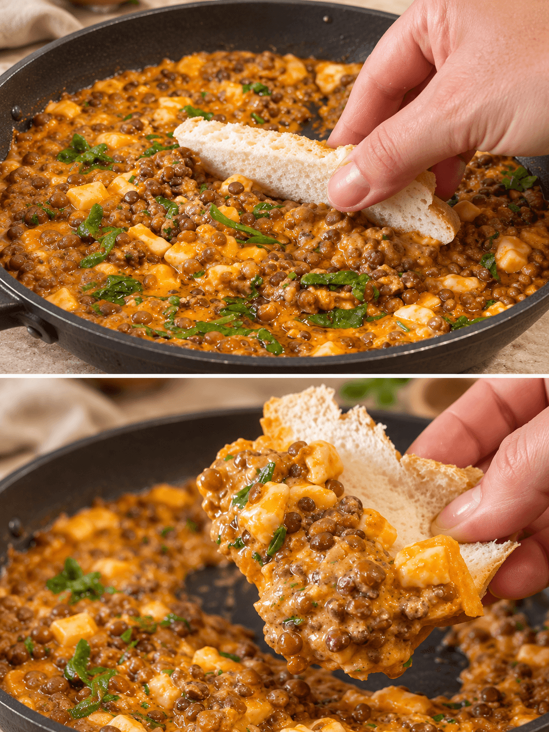 Lenticchie cremose con feta