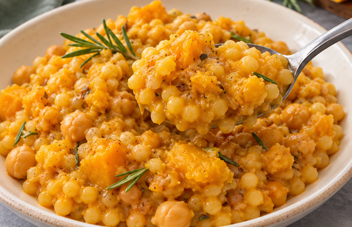 Fregola con ceci e zucca