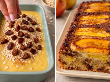 Torta di banana, avena e datteri