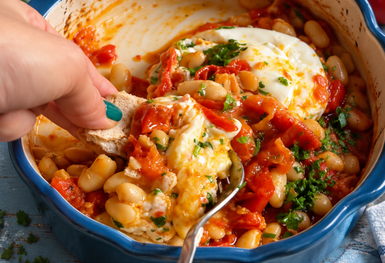 Pomodori arrosto con fagioli