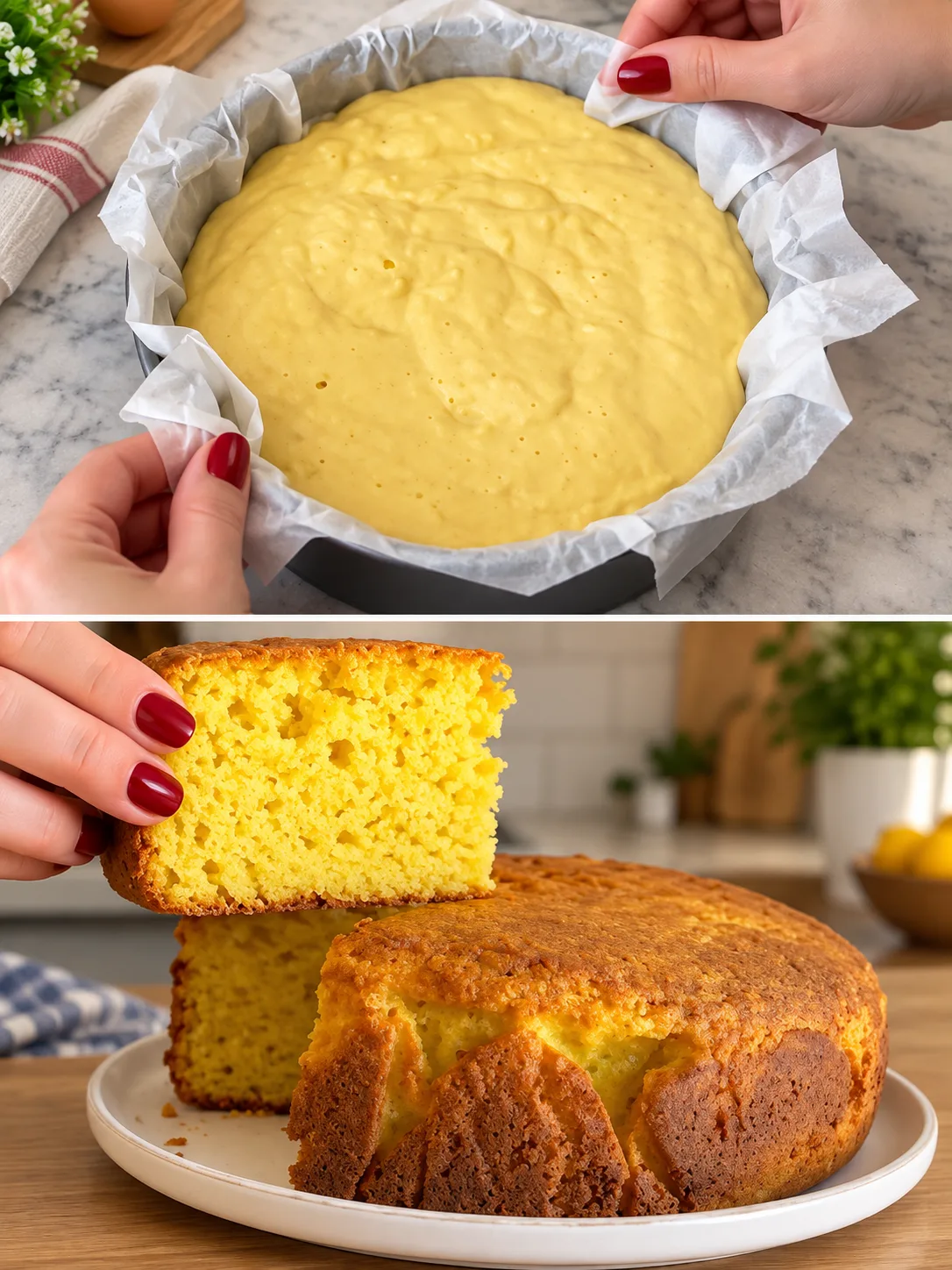 Gâteau à l'orange sans œufs ni beurre
