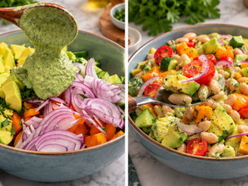 Insalata di fagioli, avocado e pomodori