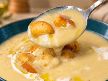 Crema di cavolfiore, pera e gorgonzola