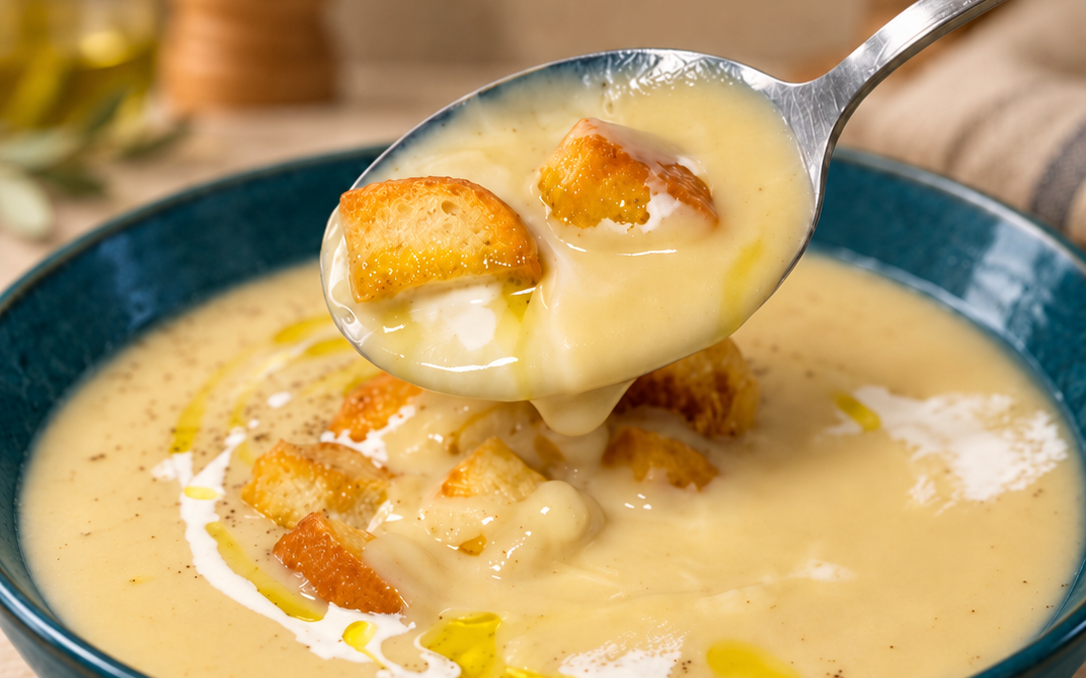 Crema di cavolfiore, pera e gorgonzola