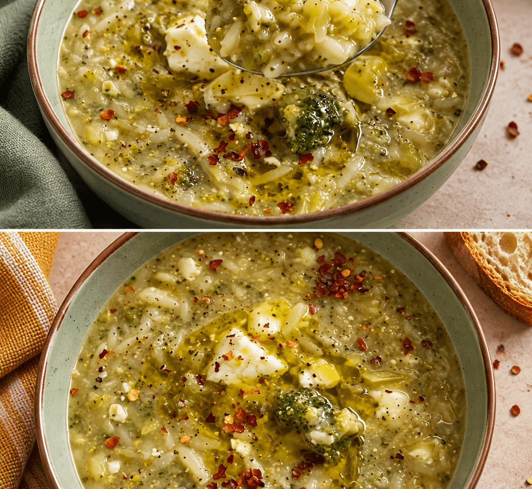 Zuppa di broccoli e feta